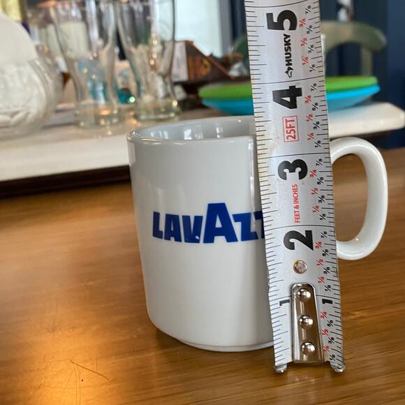 Lavazza White China Stackable Coffee Cup with Dark Blue Logo - Picture 6 of 6